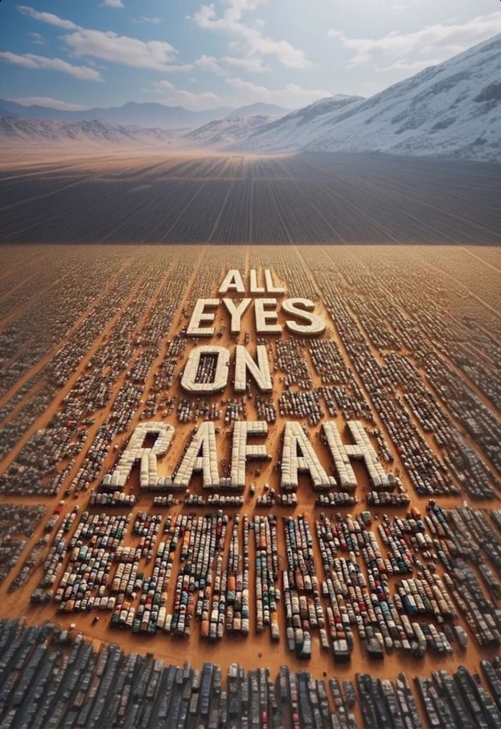 “All eyes on Rafah”: el origen de la imagen que se viralizó en Instagram tras el ataque a un campo de refugiados. Foto: "All eyes on Rafah".