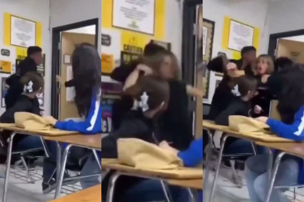 Profesora terminó en el suelo por intentar detener pelea entre alumnos en Texas