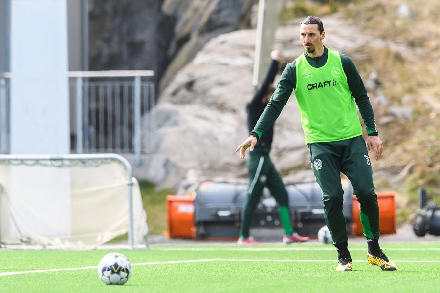 Zlatan Ibrahimovic trains in Stockholm