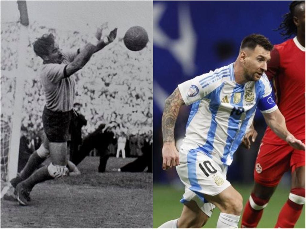 Messi superó un récord que ostentaba el “Sapito” Livingstone en la Copa América: ¡tenía 71 años! Fotos: Sergio Livingstone / Lionel Messi.