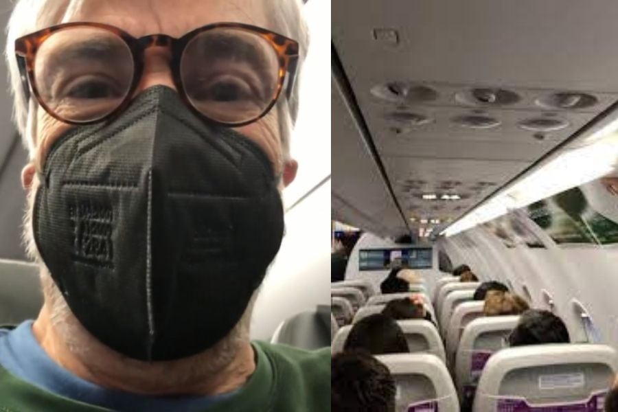 "¡¿Sanitizado?!": Francisco Reyes denunció la falta de protocolos sanitarios en un avión