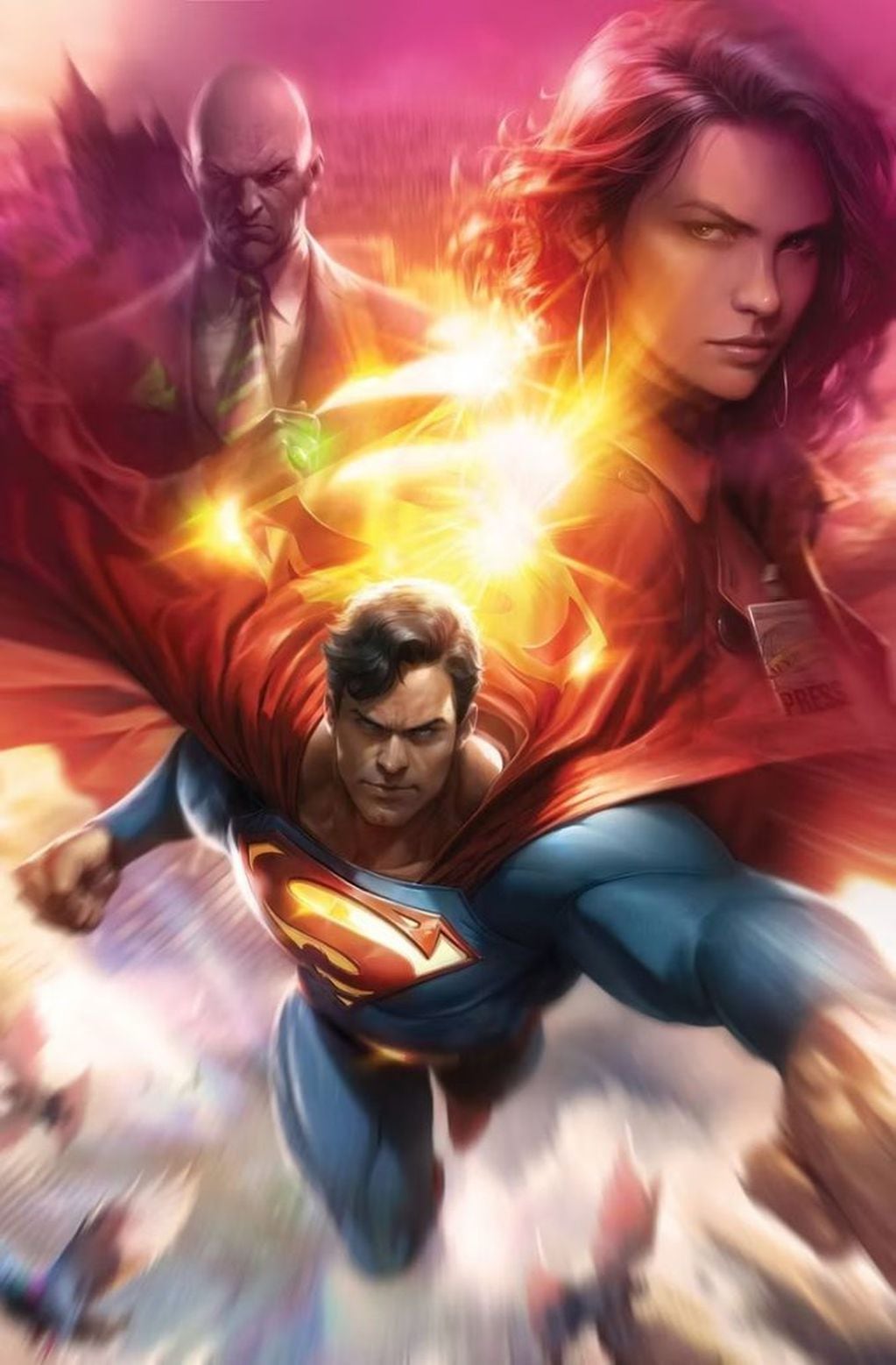La cancelada portada de Action Comics con un error en la parte inferior del logo de Superman.