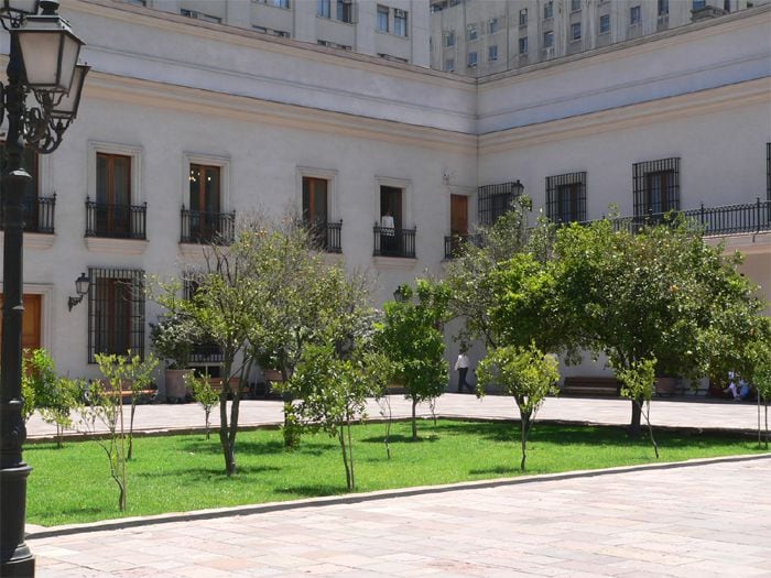 Les instalaron frutos a los naranjos de La Moneda por visita ilustre