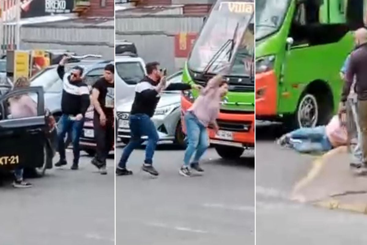 Pelea micrero taxista Puerto Montt