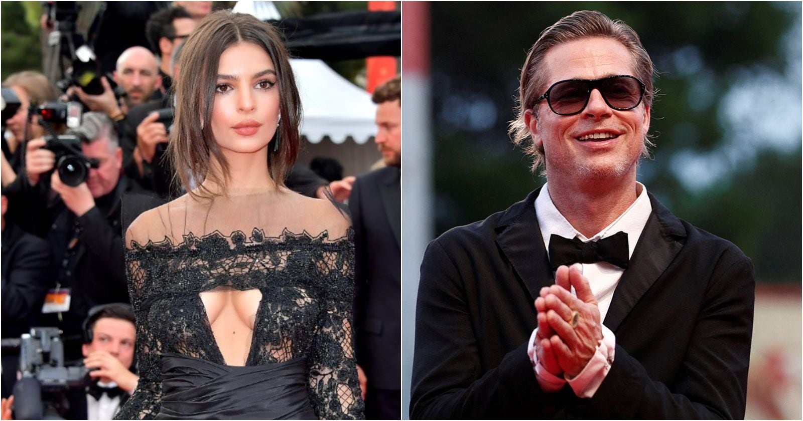 Emily Ratajkowski y Brad Pitt