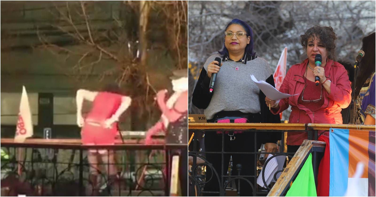 Polémica performance con bandera chilena en acto del Apruebo