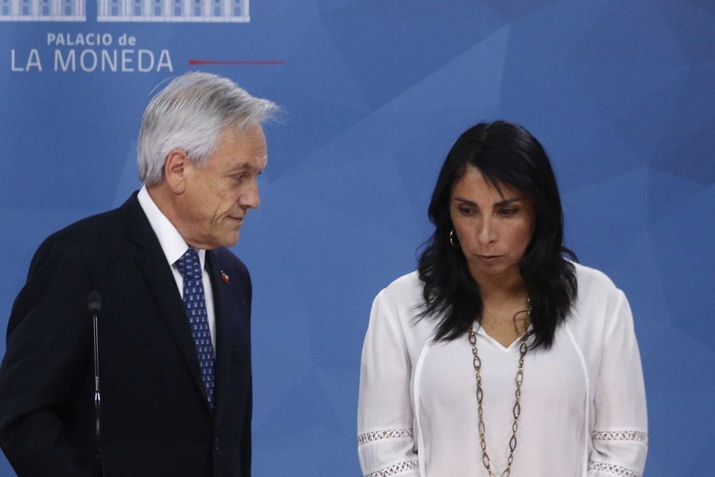 Sebastián Piñera y Karla Rubilar en La Moneda. Año 2019. (Archivo de Agencia UNO)