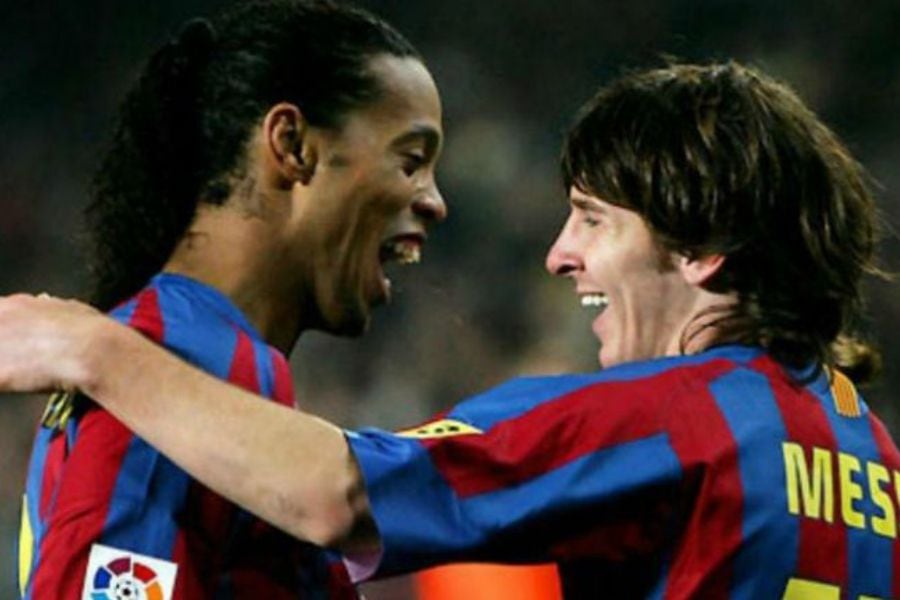 Abrazo del alma: así fue el reencuentro de Lionel Messi y Ronaldinho