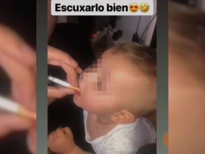 Indignación: madre grabó a su bebé fumando y compartió el video por Instagram