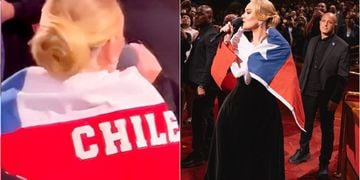 ¡Adele ya es chilena! Se puso la bandera en concierto y hasta subió la foto a Instagram