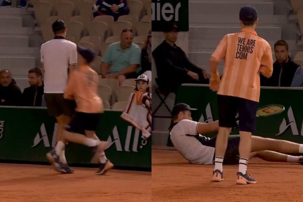 Nico Jarry se cayó en Roland Garros.