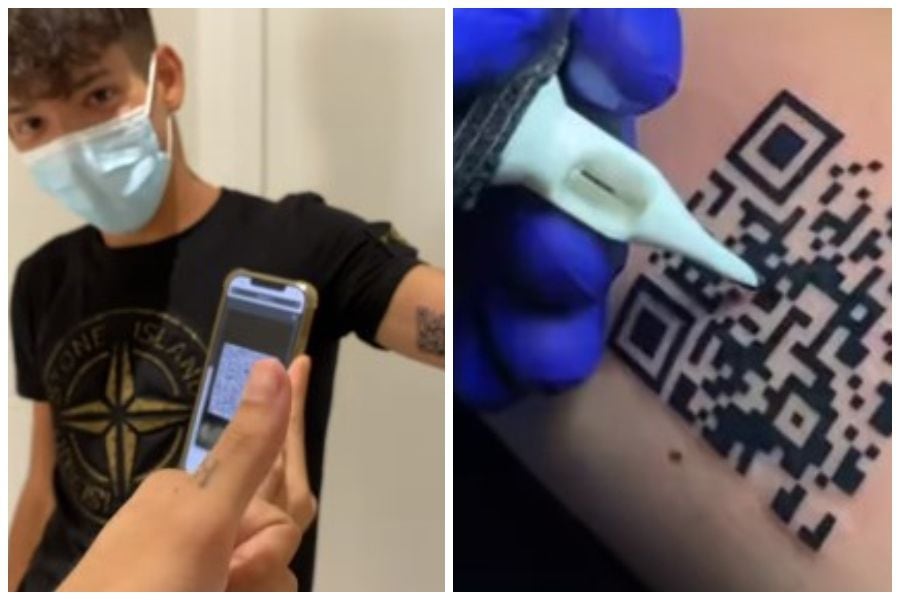 Tiktoker italiano se tatuó el código QR de su pase de movilidad: "Es algo original"