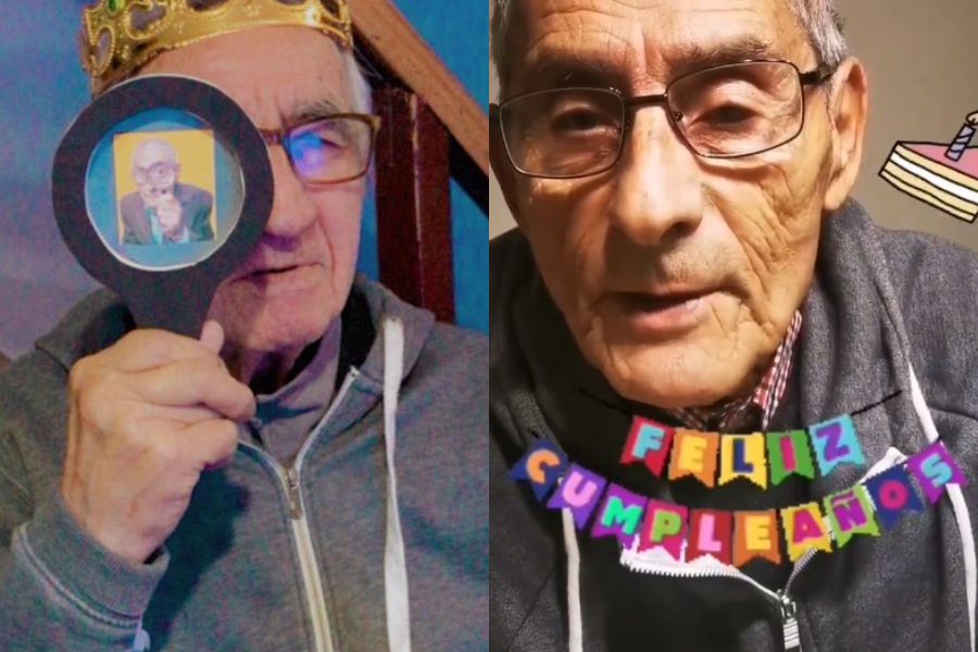 Abuelo quiso celebrar un cumpleaños temático de El Agente Topo y Don Sergio le mandó un saludo