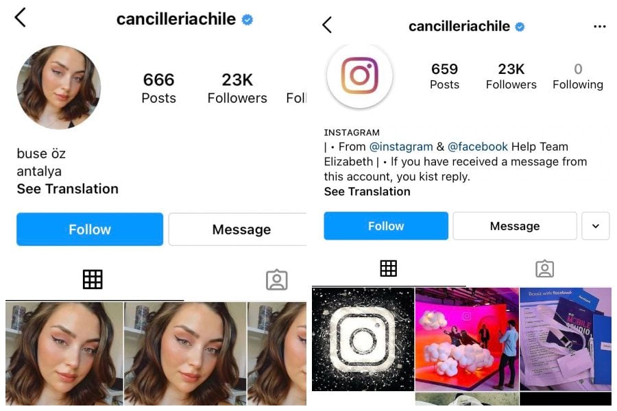 Cancillería sufre hackeo de su cuenta de Instagram: subieron logos de redes sociales y fotos de mujeres