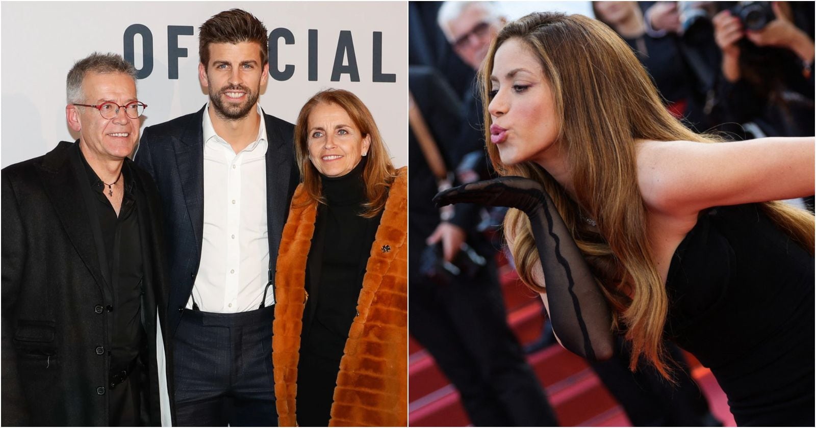 Gerard Piqué y sus papás. Shakira.