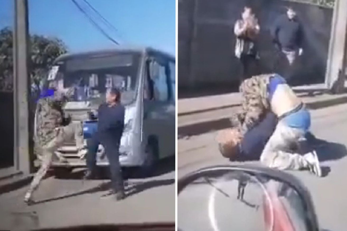 Video: Pelea entre choferes en San Pedro de la Paz