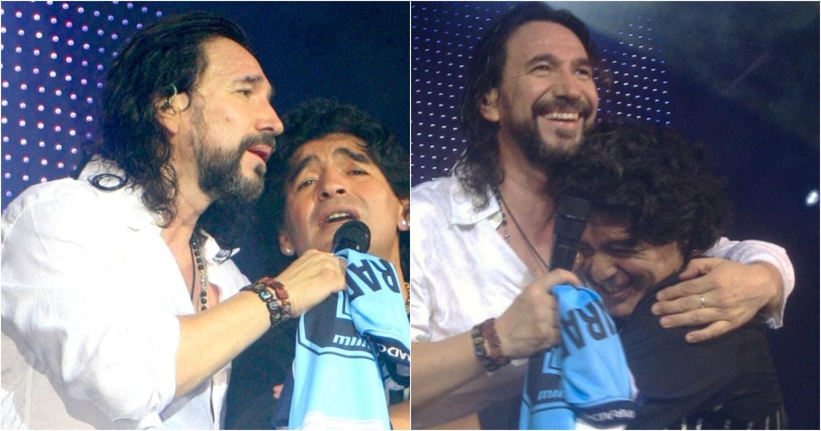 Marco Antonio Solís y Diego Maradona