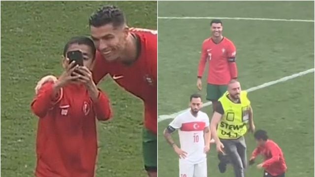 Cristiano Ronaldo protagoniza otro momento tierno en la Eurocopa: niño ingresa a la mala a la cancha por una selfie