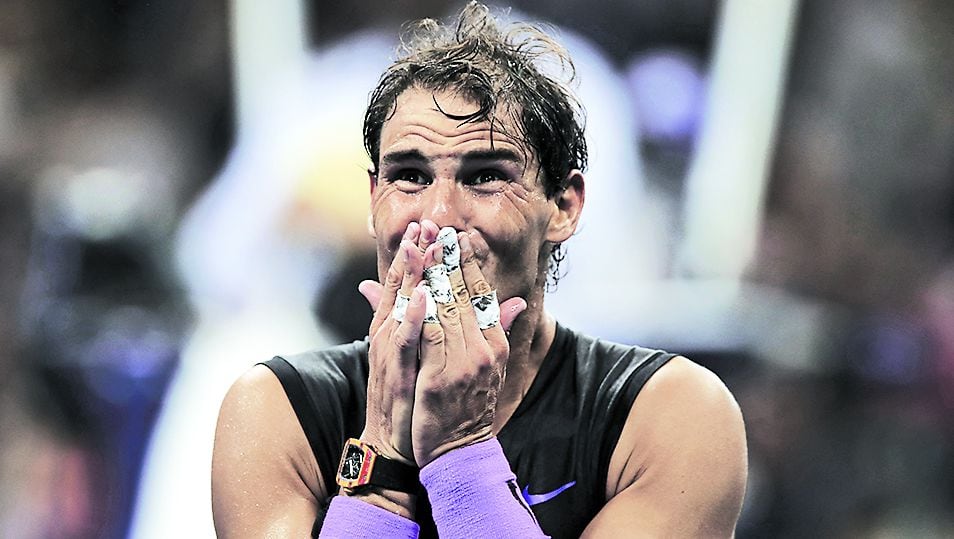 Rafael Nadal llora desconsolado al ganar el US Open