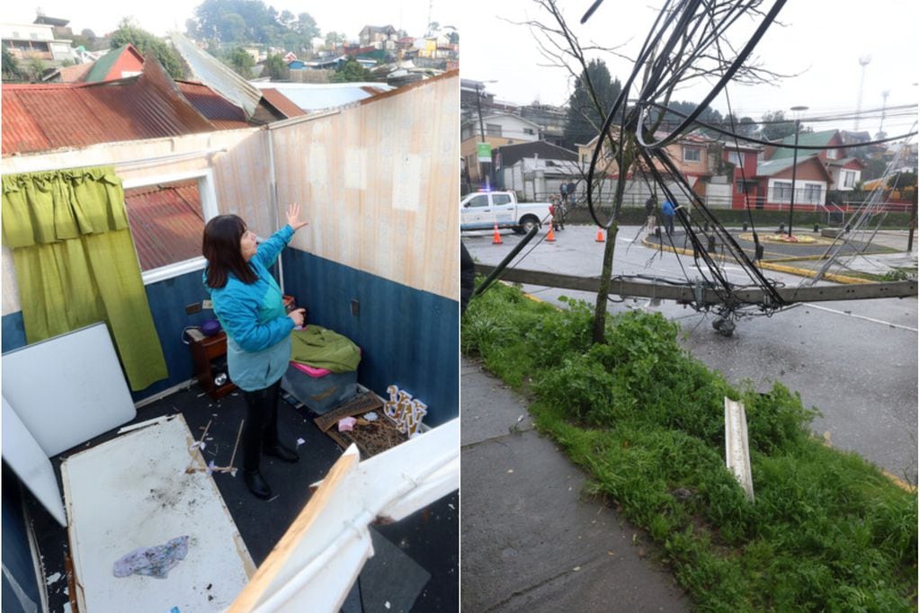 “Peor que el terremoto”: el angustiante relato de vecinos afectados por tornado en Penco. Foto: Aton Chile.