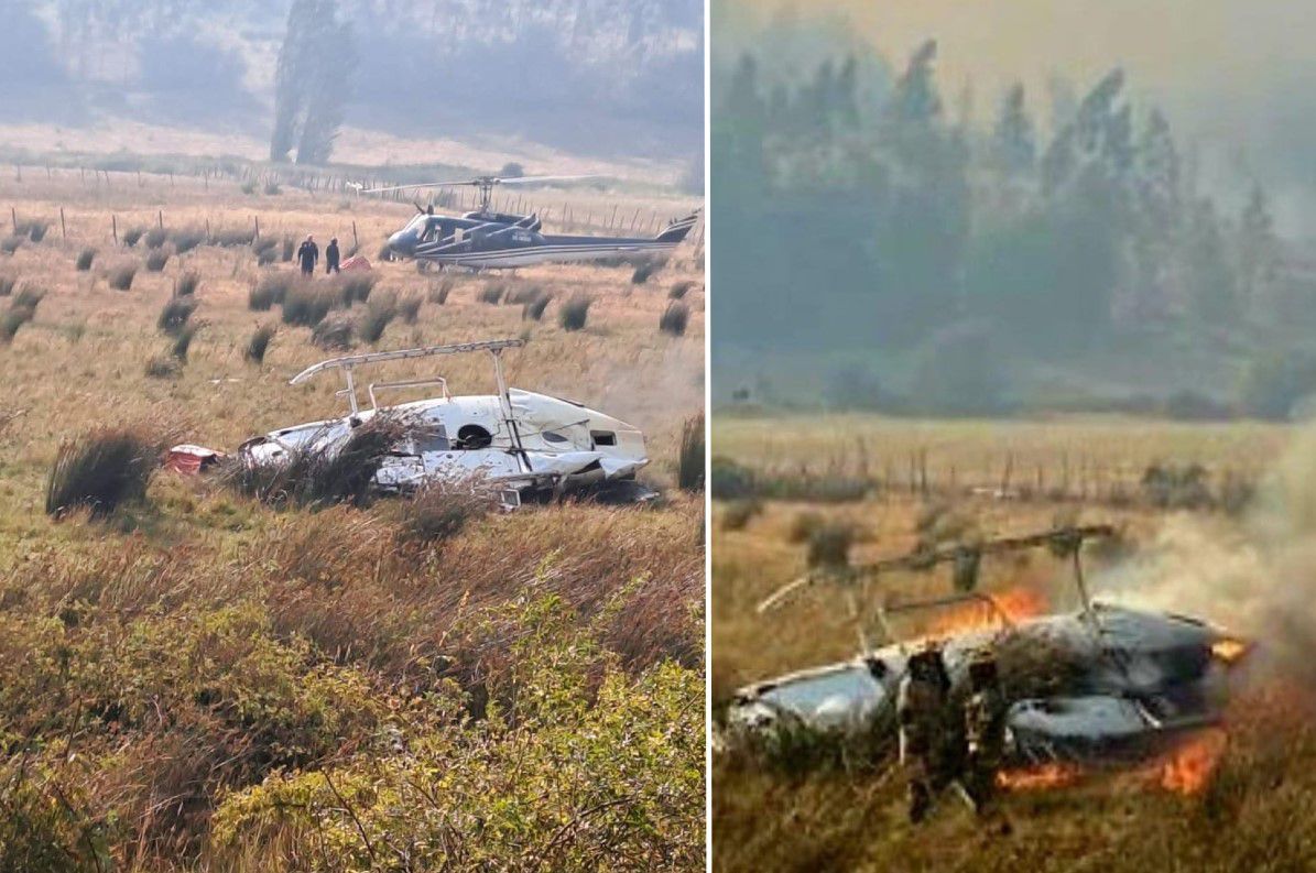 Dos muertos por caída de helicóptero en Galvarino