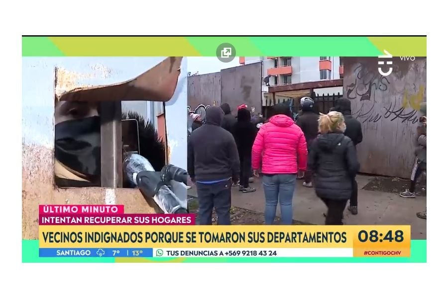 Vecinos piden solución habitacional tras caótica toma en edificios en Cerro Navia