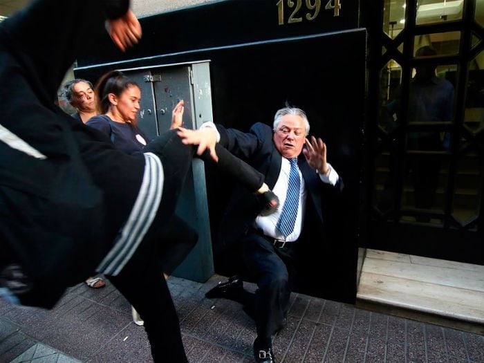 Fotos l Violenta agresión al presidente del TC en plena calle